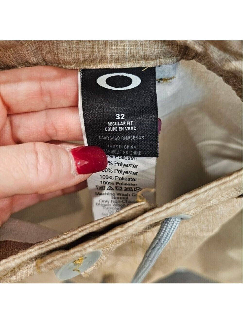 Oakley Tan Quick Dry Hybrid Swim Athletic Shorts Size 32 - Picture 6 of 7